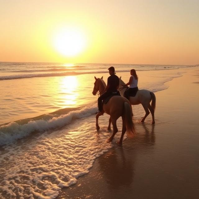 Balade à cheval sur la plage